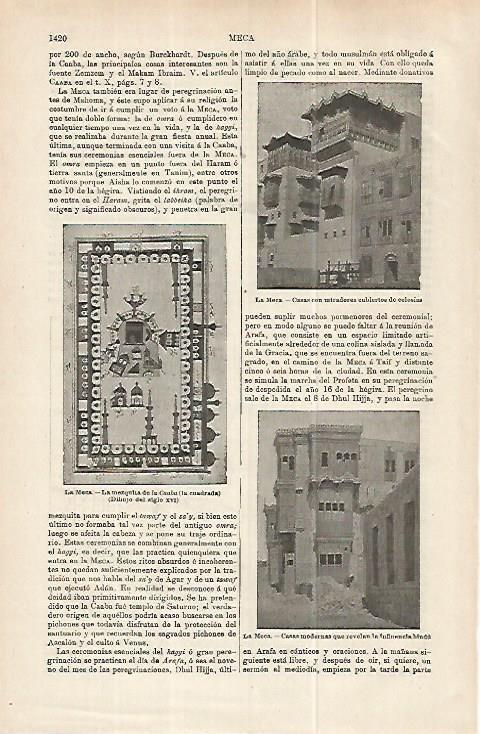 LAMINA ESPASA 32329: Casas de La Meca, Arabia