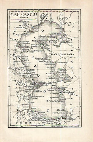 LAMINA ESPASA 32353: Mapa del Mar Caspio