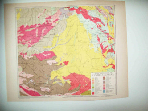 LAMINA ESPASA 32378: Mapa geologico de Castilla La Mancha