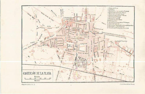 LAMINA ESPASA 32371: Plano de Castellon de la Plana