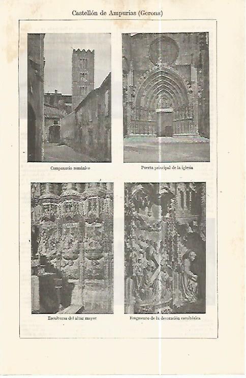LAMINA ESPASA 32368: Iglesia de Castello d'Empuries, Girona