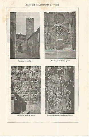 LAMINA ESPASA 32368: Iglesia de Castello d'Empuries, Girona