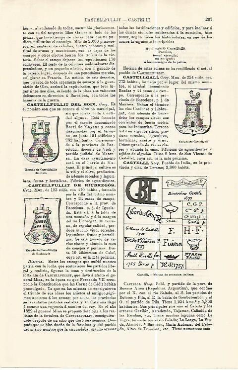 LAMINA ESPASA 32365: Escudos de Castellfollit del Boix, Castellfollit del Riubregos y Castellgail