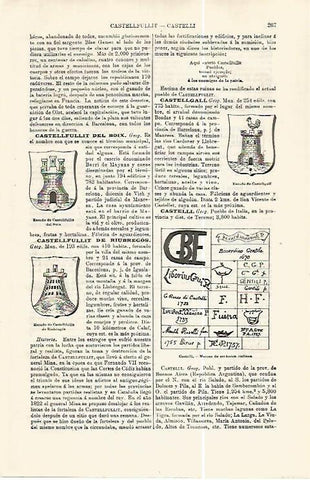 LAMINA ESPASA 32365: Escudos de Castellfollit del Boix, Castellfollit del Riubregos y Castellgail