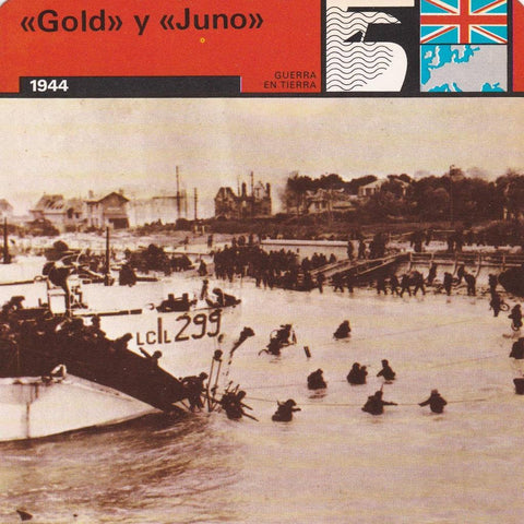 FICHA GUERRA EN TIERRA: "GOLD" Y "JUNO". 1944