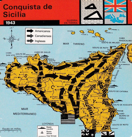 FICHA GUERRA EN TIERRA: CONQUISTA DE SICILIA. 1943