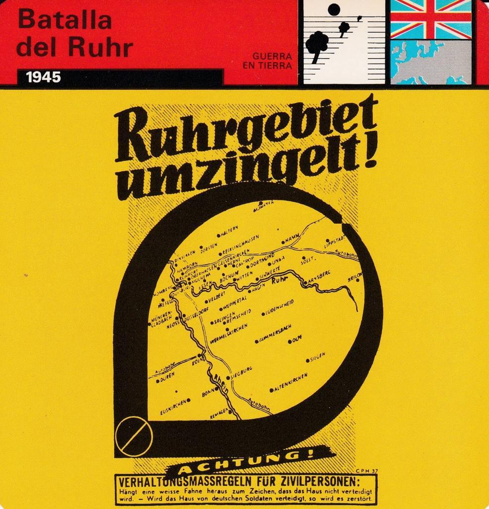 FICHA GUERRA EN TIERRA: BATALLA DE RUHR. 1945