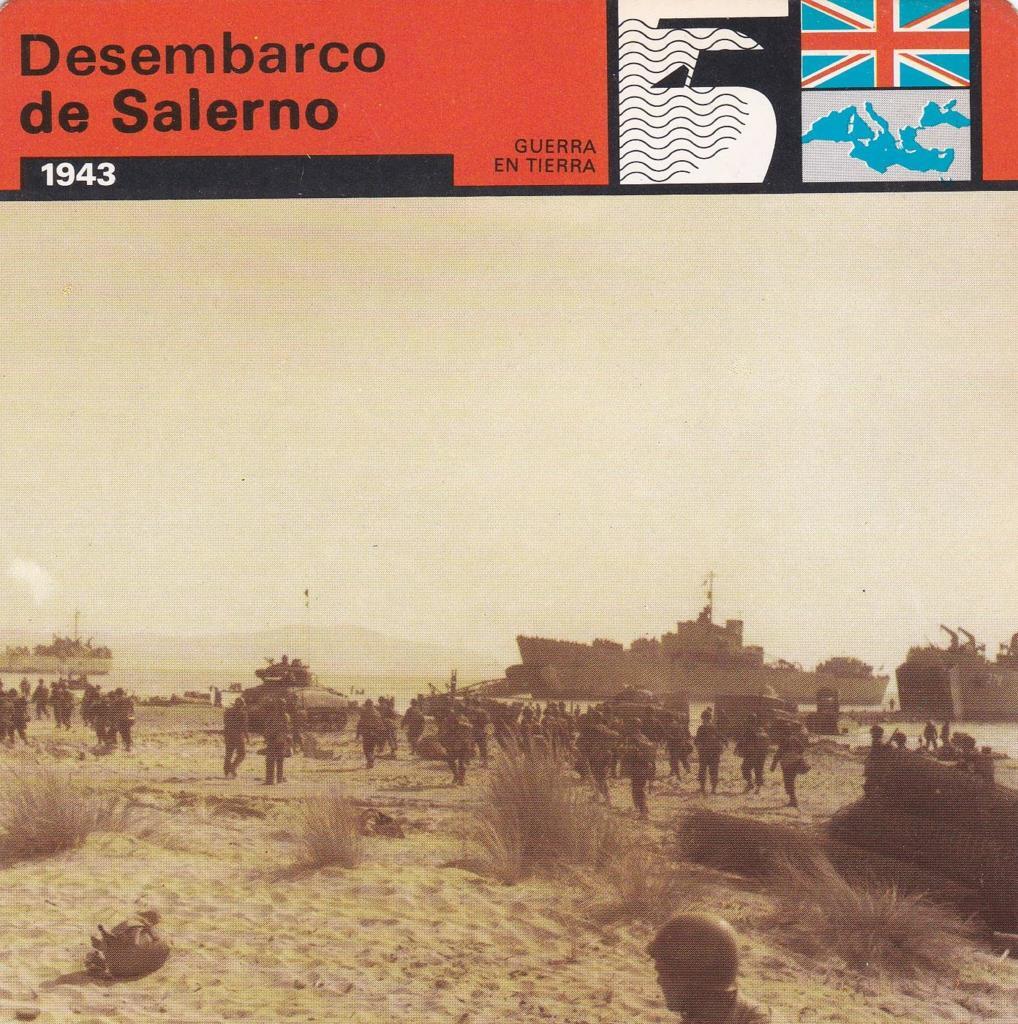 FICHA GUERRA EN TIERRA: DESEMBARCO DE SALERNO. 1943