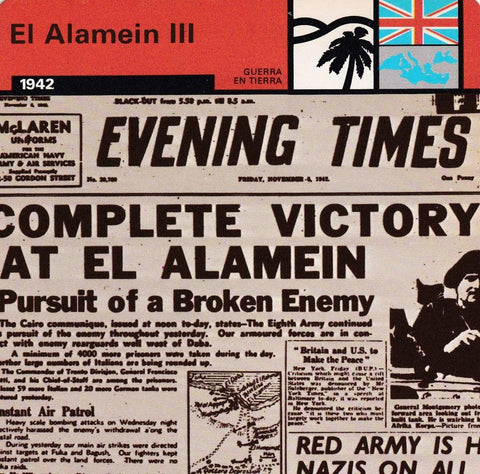 FICHA GUERRA EN TIERRA: EL ALAMEIN III. 1942