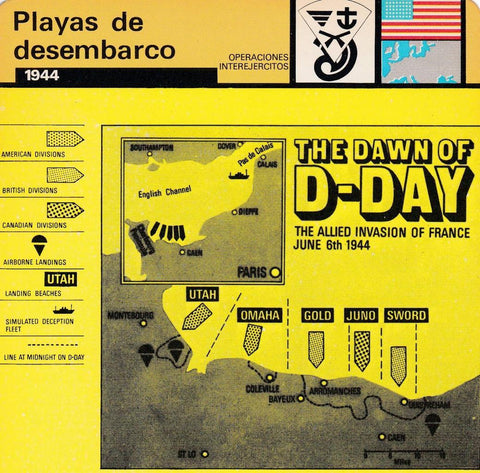 FICHA OPERACIONES INTEREJERCITOS: PLAYAS DE DESEMBARCO. 1944