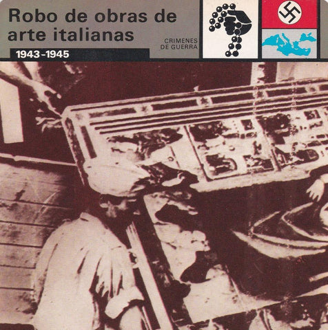 FICHA CRIMENES DE GUERRA: ROBO DE OBRAS DE ARTE ITALIANAS. 1943-1945