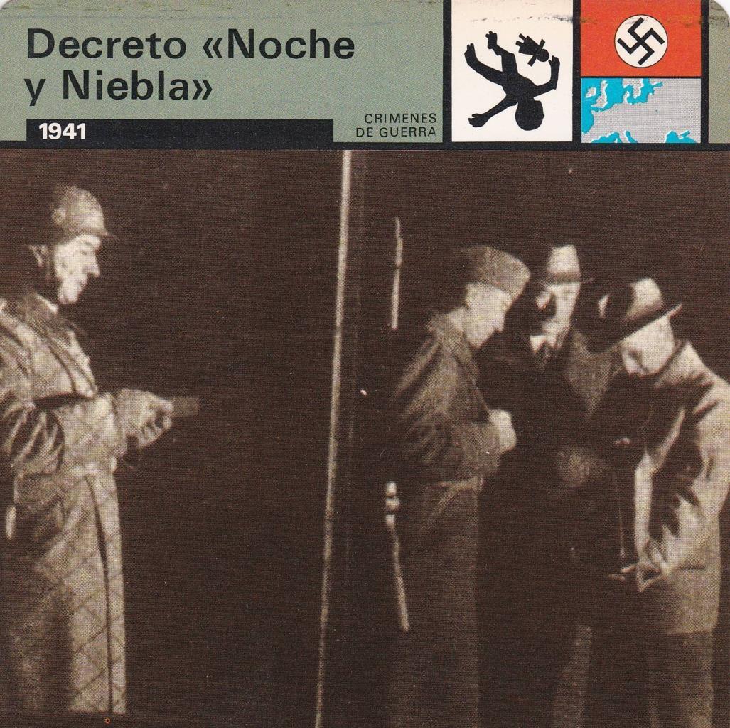 FICHA CRIMENES DE GUERRA: DECRETO "NOCHE Y NIEBLA". 1941