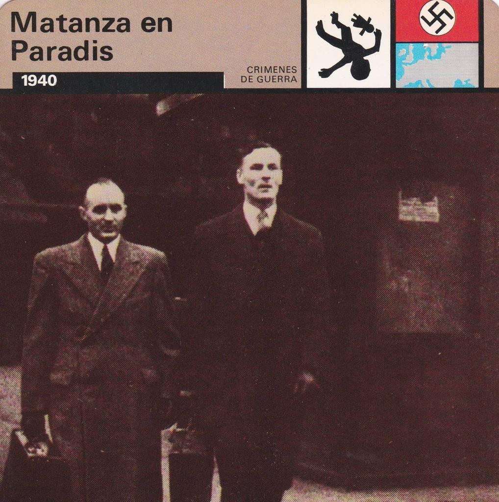 FICHA CRIMENES DE GUERRA: MATANZA EN PARADIS. 1940