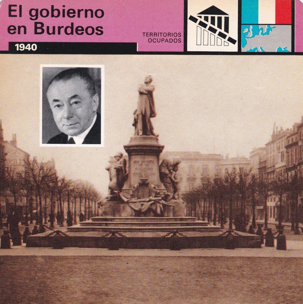 FICHA TERRITORIOS OCUPADOS: EL GOBIERNO EN BURDEOS. 1940