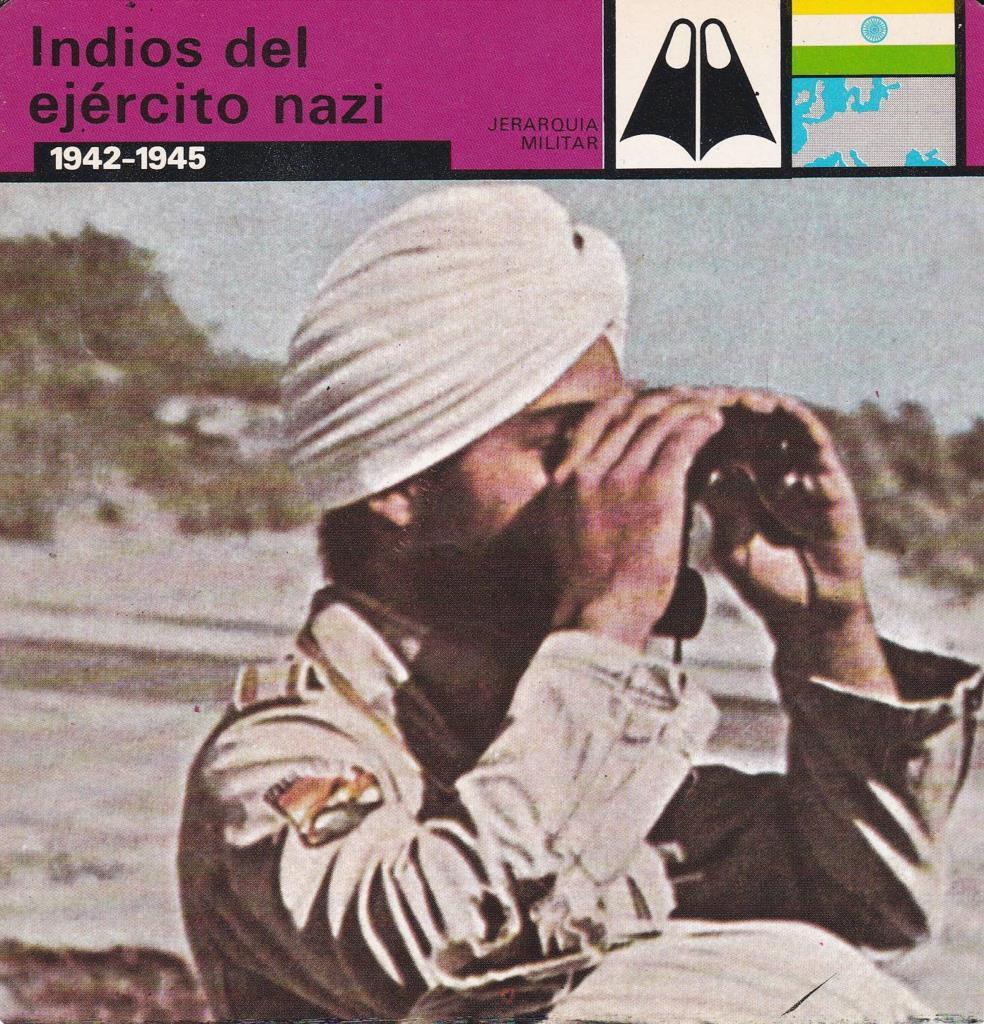 FICHA JERARQUIA MILITAR: INDIOS DEL EJERCITO NAZI. 1942-1945