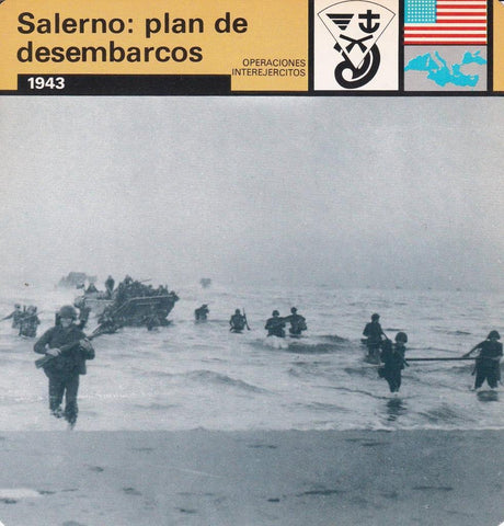 FICHA OPERACIONES INTEREJERCITOS: SALERNO: PLAN DE DESEMBARCOS. 1943