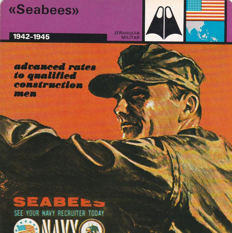 FICHA JERARQUIA MILITAR: "SEABEES". 1942-1945