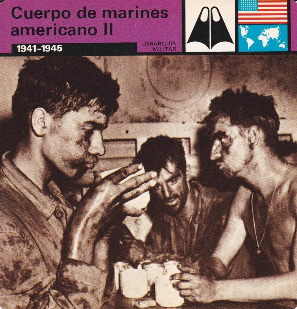 FICHA JERARQUIA MILITAR: CUERPO DE MARINES AMERICANO II. 1941-1945