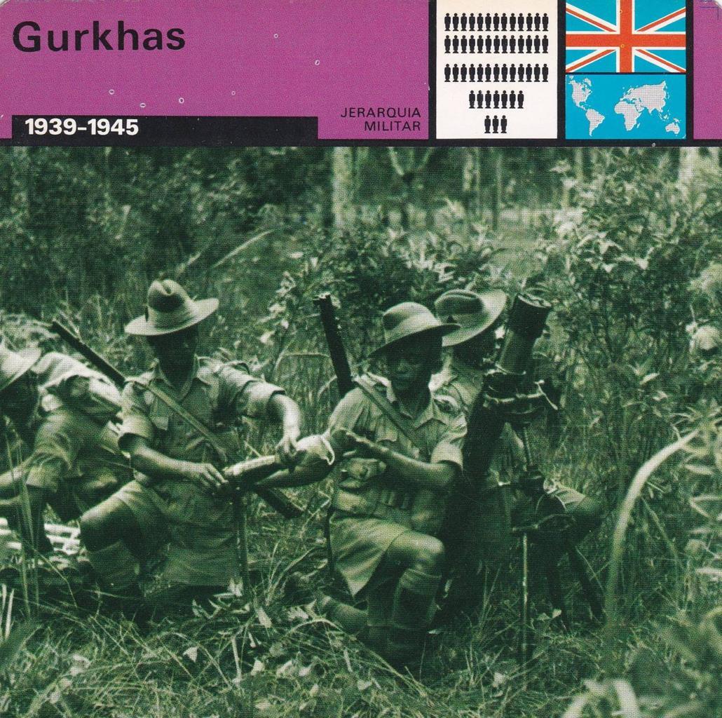 FICHA JERARQUIA MILITAR: GURKHAS. 1939-1945