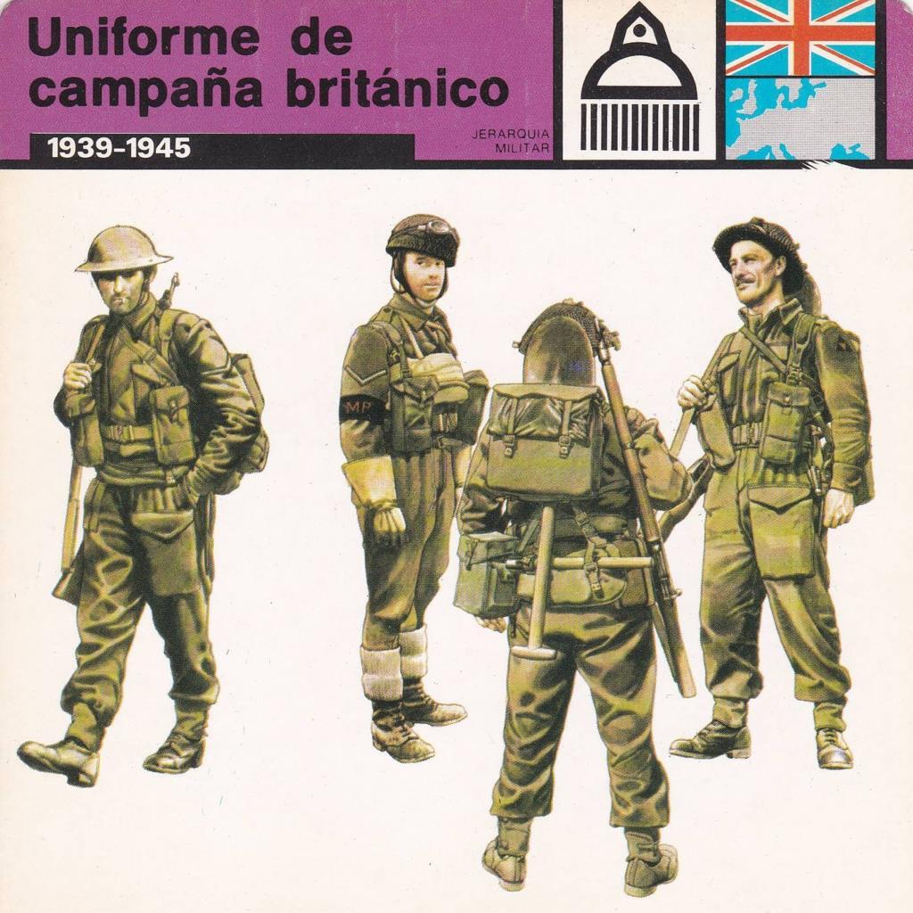 FICHA JERARQUIA MILITAR: UNIFORME DE CAMPAÑA BRITANICO. 1939-1945