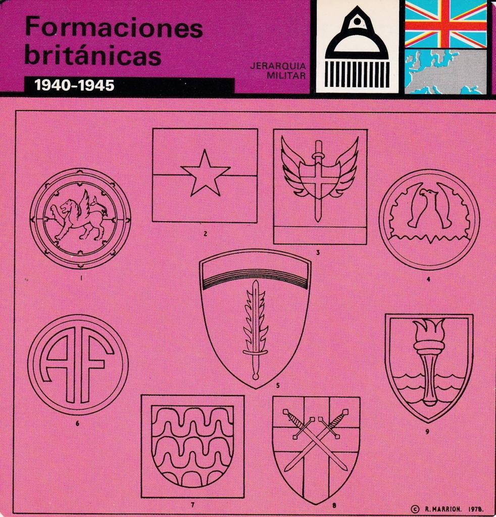 FICHA JERARQUIA MILITAR: FORMACIONES BRITANICAS. 1940-1945