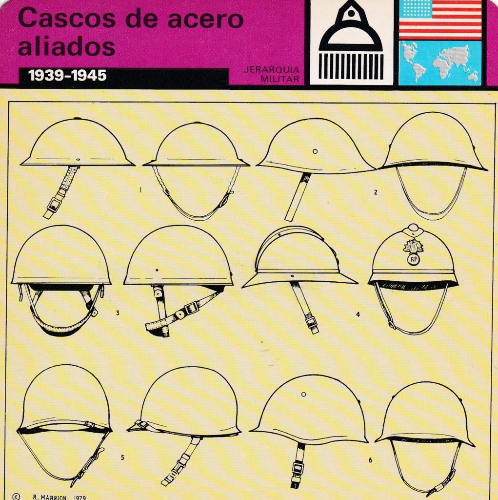 FICHA JERARQUIA MILITAR: CASCOS DE ACERO ALIADOS. 1939-1945