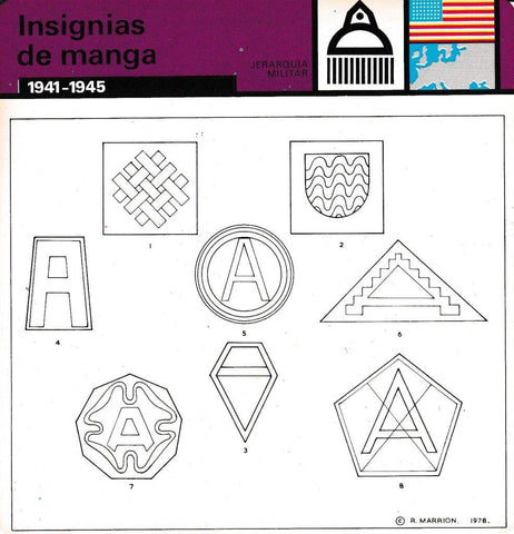 FICHA JERARQUIA MILITAR: INSIGNIAS DE MANGA. 1941-1945