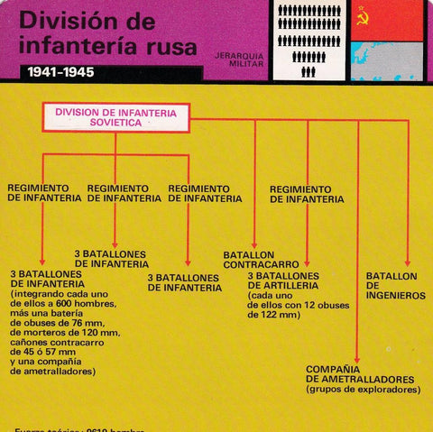 FICHA JERARQUIA MILITAR: DIVISION DE INFANTERIA RUSA. 1941-1945