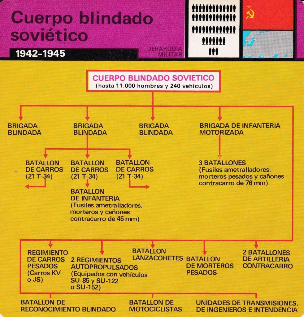 FICHA JERARQUIA MILITAR: CUERPO BLINDADO SOVIETICO. 1942-1945