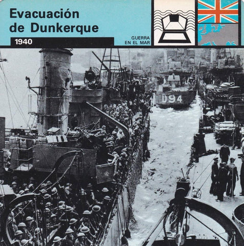 FICHA GUERRA EN EL MAR: EVACUACION DE DUNKERQUE. 1940