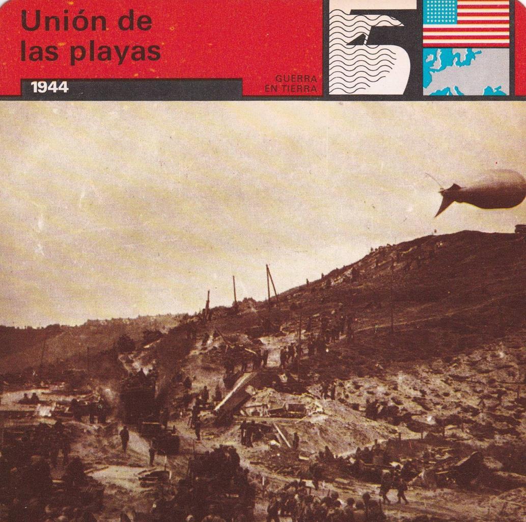 FICHA GUERRA EN TIERRA: UNION DE LAS PLAYAS. 1944