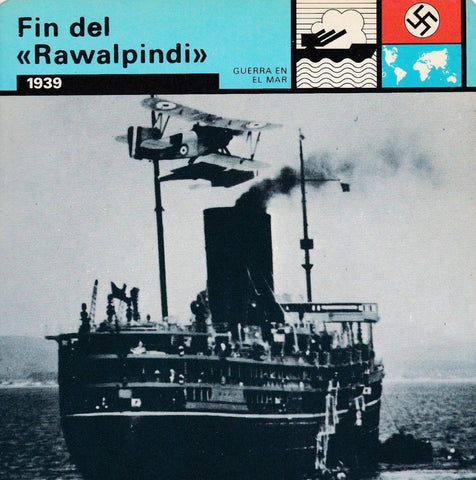 FICHA GUERRA EN EL MAR: FIN DEL "RAWALPINDI". 1939