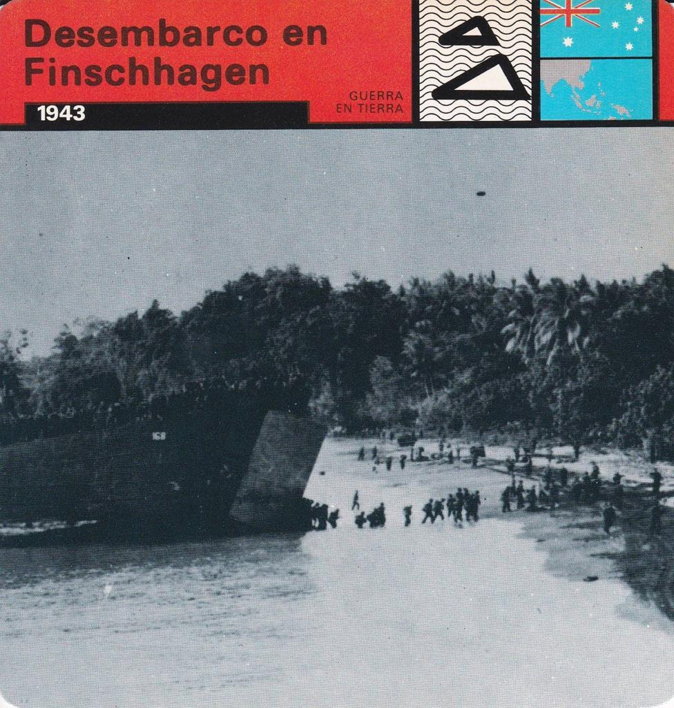 FICHA GUERRA EN TIERRA: DESEMBARCO EN FINSCHHAGEN. 1943