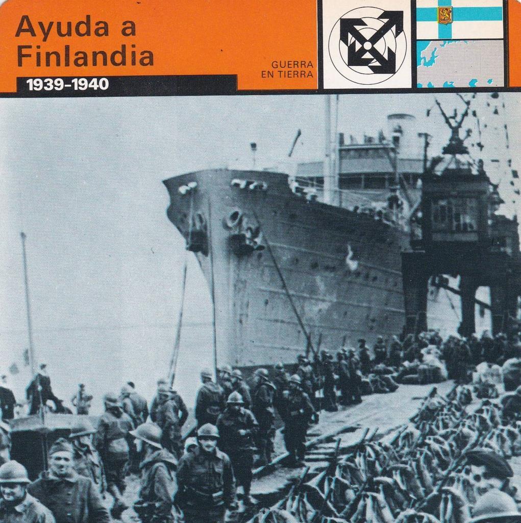 FICHA GUERRA EN TIERRA: AYUDA A FINLANDIA. 1939-1940