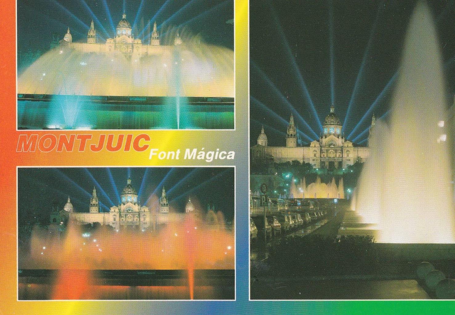 POSTAL B11709: BARCELONA: FUENTE LUMINOSA DE MONJUÏC. DIVERSOS ASPECTOS