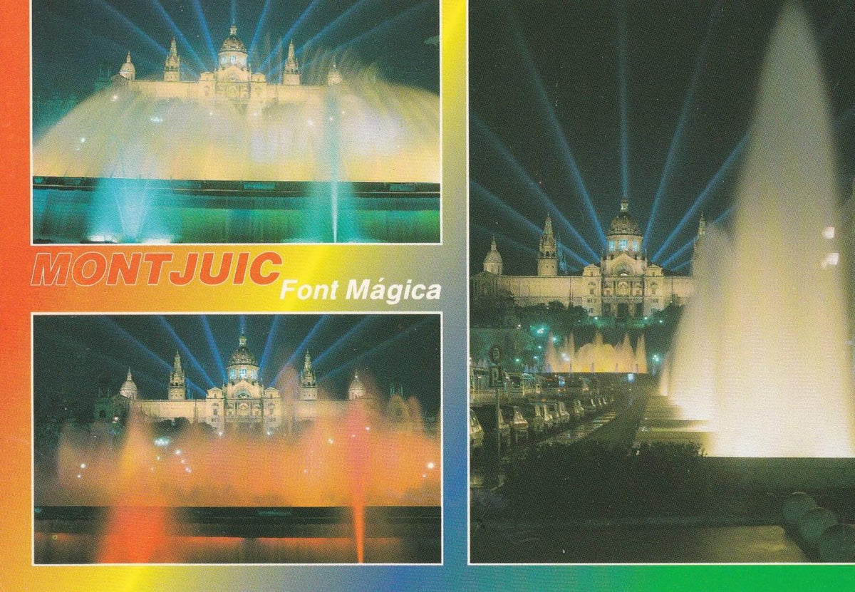 POSTAL B11709: BARCELONA: FUENTE LUMINOSA DE MONJUÏC. DIVERSOS ASPECTOS