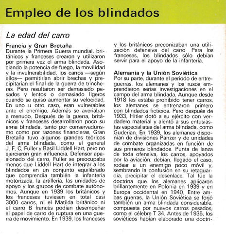 CRONOLOGIA: EMPLEO DE LOS BLINDADOS. TRIPTICO