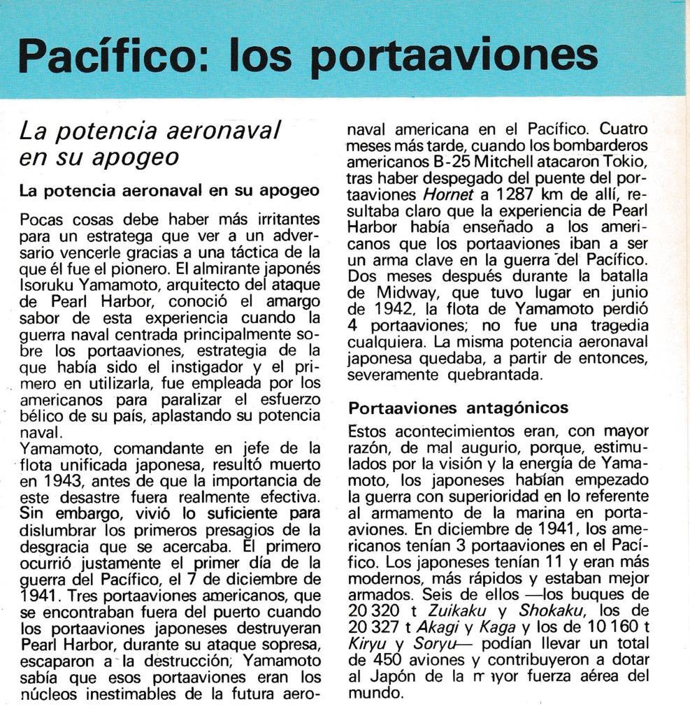 CRONOLOGIA: PACIFICO: LOS PORTAAVIONES. TRIPTICO