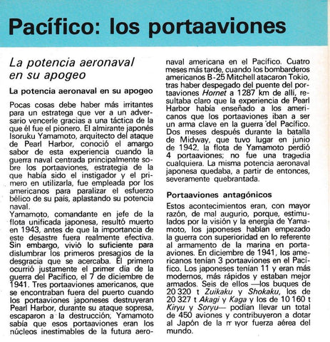 CRONOLOGIA: PACIFICO: LOS PORTAAVIONES. TRIPTICO