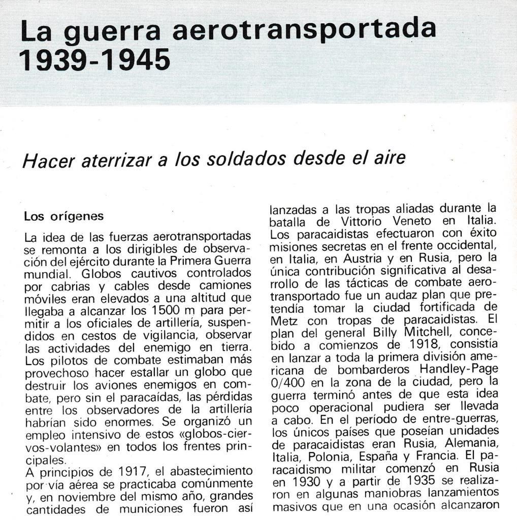 CRONOLOGIA: LA GUERRA AEROTRANSPORTADA 1939-1945. TRIPTICO