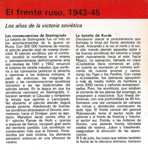 CRONOLOGIA: EL FRENTE RUSO 1943-1945. TRIPTICO