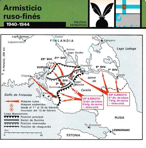 FICHA POLITICA, ESTRATEGIA: ARMISTICIO RUSO-FINES. 1940-1944