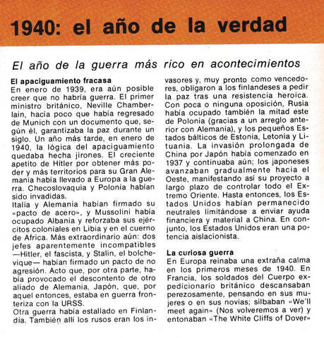 CRONOLOGIA: 1940: EL AÑO DE LA VERDAD. TRIPTICO