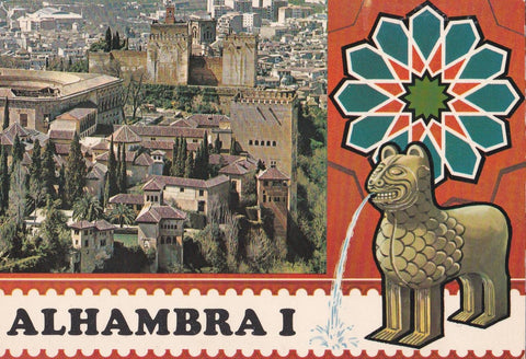 POSTAL B11835: GRANADA: LA ALHAMBRA: DIVERSOS ASPECTOS