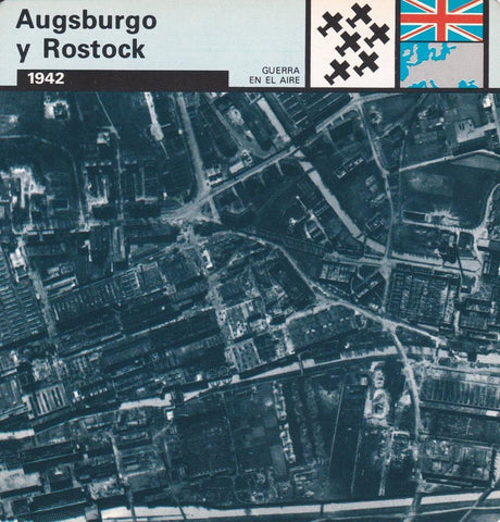 FICHA GUERRA EN EL AIRE: AUGSBURGO Y ROSTOCK. 1942