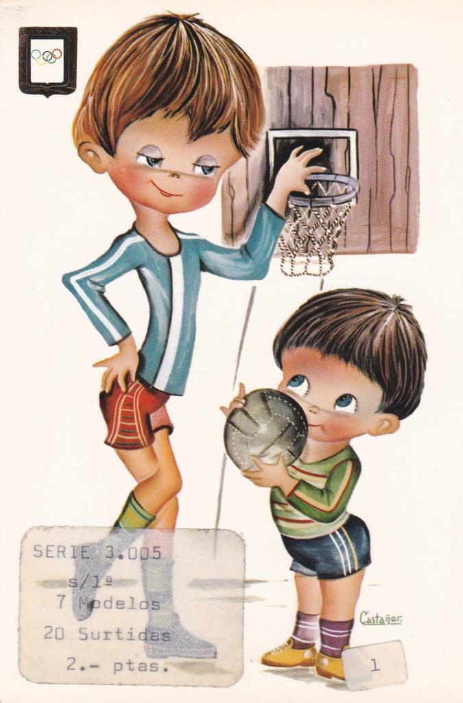 POSTAL B12122: ILUSTRACION NIÑOS JUGANDO