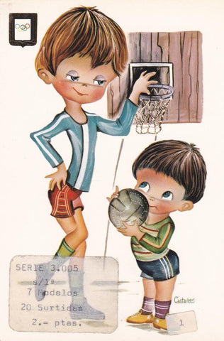 POSTAL B12122: ILUSTRACION NIÑOS JUGANDO