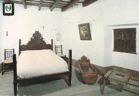 POSTAL B12052: FOLGUEROLES: DORMITORIO CASA JACINT VERDAGUER