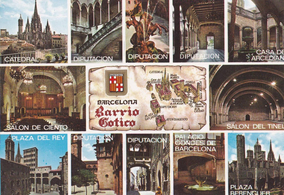 POSTAL B12136: BARCELONA BARRIO GOTICO. DIVERSOS ASPECTOS
