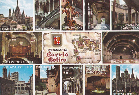 POSTAL B12136: BARCELONA BARRIO GOTICO. DIVERSOS ASPECTOS